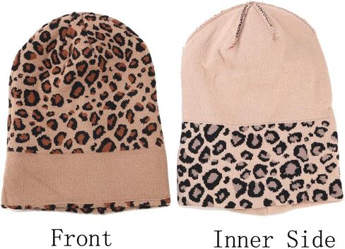 KORADI Women's Leopard Print Knit Hat Men's Cuffed Beanie Winter Warm Ski Skull Caps in Saudi Arabia