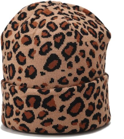 KORADI Women's Leopard Print Knit Hat Men's Cuffed Beanie Winter Warm Ski Skull Caps in Saudi Arabia