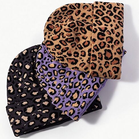 KORADI Women's Leopard Print Knit Hat Men's Cuffed Beanie Winter Warm Ski Skull Caps in Saudi Arabia