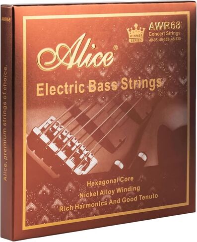 Bass Guitar Strings, Alice Bass String 5 Strings Medium Gauge 45-130 Nickel Alloy Winding String with Nickel-Plated Ball-End for 5 Strings Electric Bass in Kuwait