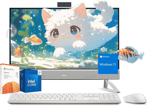 Dell Inspiron 27" Touchscreen All-in-One Desktop PC for Work & Entertainment - Intel 10-Core 7-150U,64GB DDR4 RAM, 1TB SSD, NVIDIA MX570A, Windows 11 Pro in Saudi Arabia