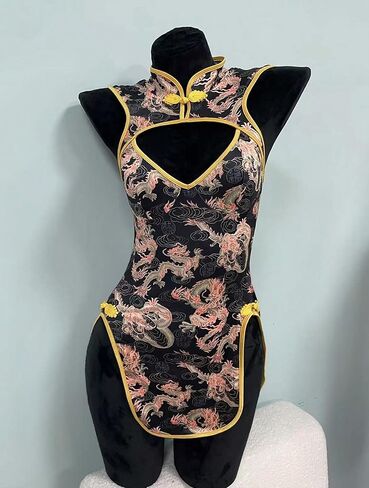 Sexy Lingerie Fantasy Costume Sexy Series Printed Cut-Out Slit Women's Costume Red S-XXL in Saudi Arabia