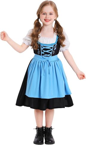 فستان Happy Cherry Girls Oktoberfest Dirndl ملابس مهرجان البيرة البافارية الألمانية التقليدية 3-16 سنة in Kuwait