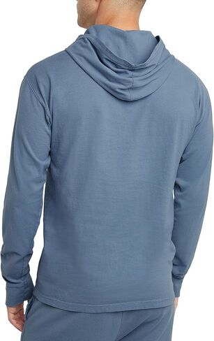 تي شيرت Hanes رجالي Hanes Originals بغطاء للرأس وأكمام طويلة للرجال، تي شيرت رجالي بغطاء للرأس، مغسول عتيق، تي شيرت قطن 100% in Kuwait