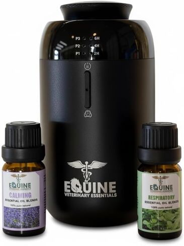 Equine Friendly Aromatherapy Diffuser | Includes 2 Luxury Essential Oils for Calming & Respiratory | Ultrasonic Cool Mist Humidifier with Auto-Off Protection for Home, Offices & Barn in Saudi Arabia