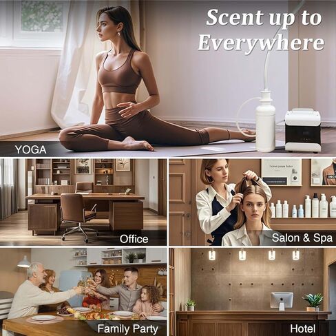 موزع رائحة التدفئة والتهوية وتكييف الهواء من هول هاوس - تغطية 5000 قدم مربع، تحكم في تطبيقات الواي فاي والبلوتوث، مجموعة فنادق 1000 مل، موزع هواء بارد بدون ماء للغرف الكبيرة والاستخدام التجاري، تصميم معدني in Kuwait