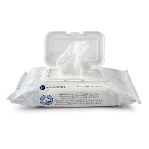 مناديل قناع SoClean CPAP | 100% قطن | خالي من الكحول | خالي من العطور | خالية من اللاتكس | عبوة مسطحة مكونة من 64 قطعة | سهلة التعبئة للسفر in Kuwait