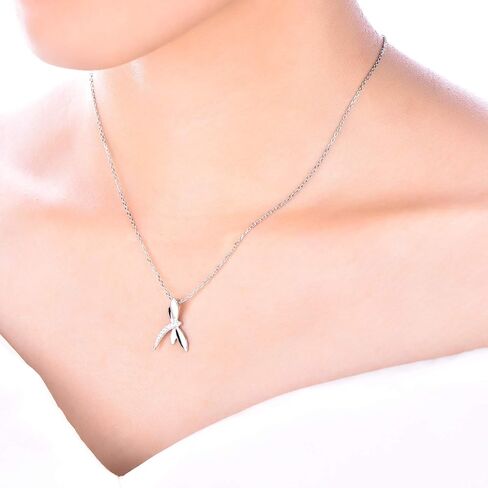 JO WISDOM Women Dragonfly Necklace,925 Sterling Silver Cubic Zirconia Dragonfly Pendant Necklace,Jewelry for Women in Saudi Arabia