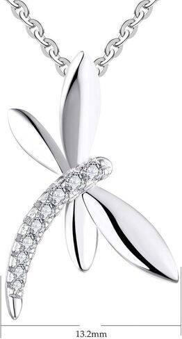 JO WISDOM Women Dragonfly Necklace,925 Sterling Silver Cubic Zirconia Dragonfly Pendant Necklace,Jewelry for Women in Saudi Arabia