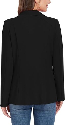 Blazer Jackets for Women Casual Open Front Lapel Work Office Button Long Sleeve Blazer with Pockets 2025 in Saudi Arabia