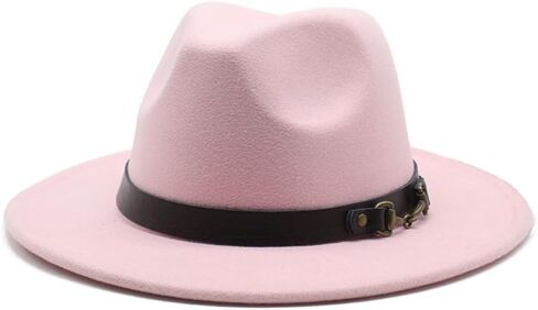 Wide Brim Wool Felt Fedora Hat, Western Style with Beaded Band, Black in Saudi Arabia