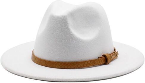 Wide Brim Wool Felt Fedora Hat, Western Style with Beaded Band, Black in Saudi Arabia