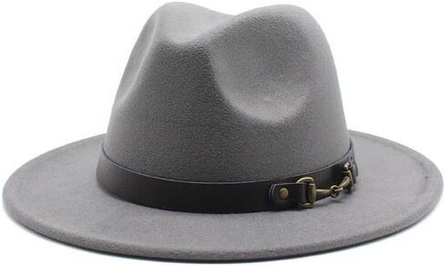 Wide Brim Wool Felt Fedora Hat, Western Style with Beaded Band, Black in Saudi Arabia