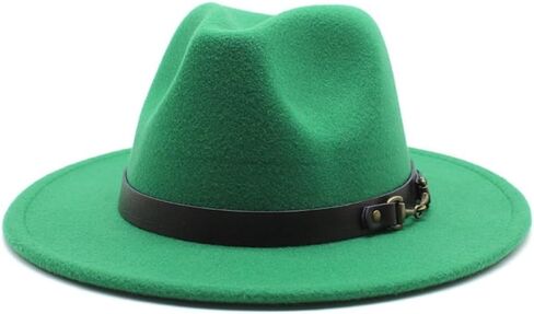 Wide Brim Wool Felt Fedora Hat, Western Style with Beaded Band, Black in Saudi Arabia
