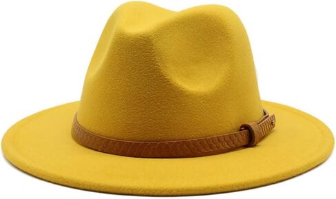 Wide Brim Wool Felt Fedora Hat, Western Style with Beaded Band, Black in Saudi Arabia