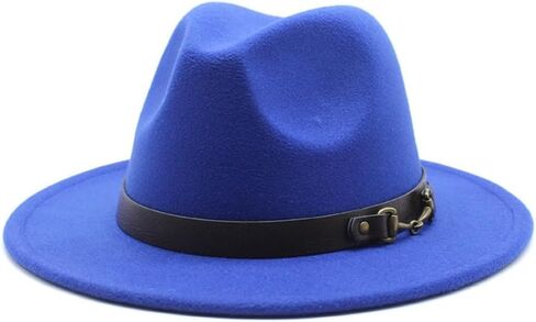 Wide Brim Wool Felt Fedora Hat, Western Style with Beaded Band, Black in Saudi Arabia