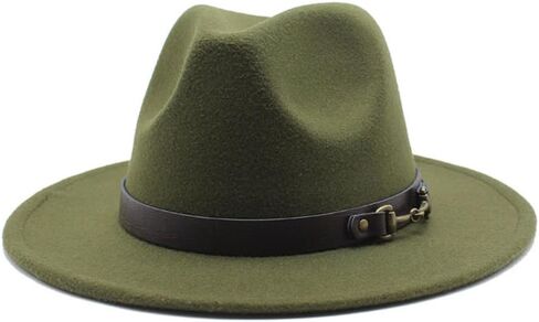 Wide Brim Wool Felt Fedora Hat, Western Style with Beaded Band, Black in Saudi Arabia