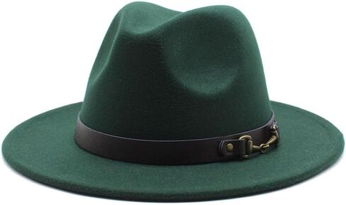 Wide Brim Wool Felt Fedora Hat, Western Style with Beaded Band, Black in Saudi Arabia