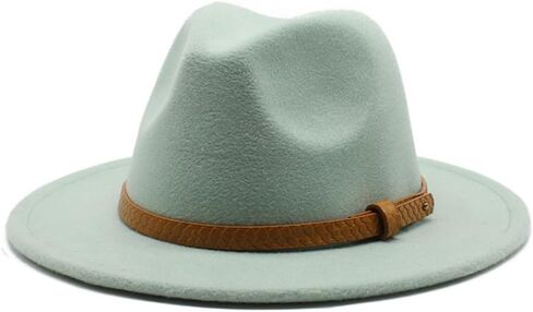 Wide Brim Wool Felt Fedora Hat, Western Style with Beaded Band, Black in Saudi Arabia