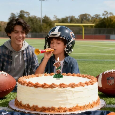 Football Birthday Candle Number Cake Topper for 1st Birthday Party & Superbowl Decorations Kids Boys Girls Gameday Supplies (Number 1) in Saudi Arabia