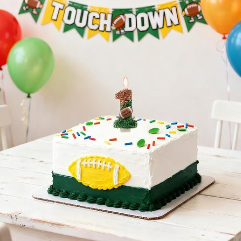 Football Birthday Candle Number Cake Topper for 1st Birthday Party & Superbowl Decorations Kids Boys Girls Gameday Supplies (Number 1) in Saudi Arabia
