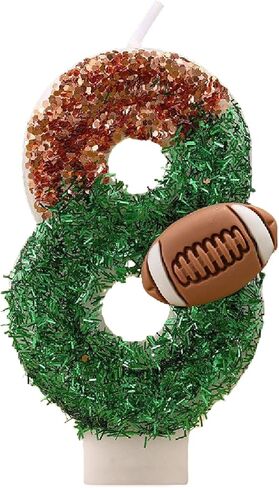 Football Birthday Candle Number Cake Topper for 1st Birthday Party & Superbowl Decorations Kids Boys Girls Gameday Supplies (Number 1) in Saudi Arabia