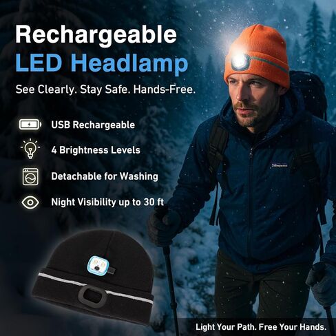 TOP-EX DryKnit™ قبعة صغيرة مقاومة للماء مبطنة بالصوف LED هدايا عيد الميلاد للأب شتاء دافئ in Kuwait