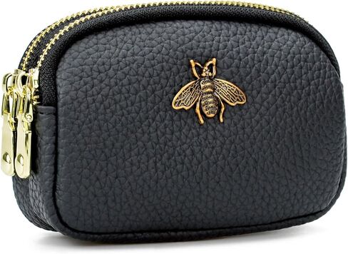 Faux Leather Coin Purse for Women Small 2 Zipper Change Wallet with Key Ring Card Key Coin Cash Holder Pouch(Green) in Saudi Arabia