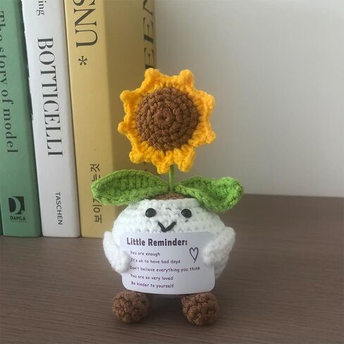 Positive Sunflower Crochet | Emotional Support Little Reminders Handmade Inspirational Gifts for Women Teens Birthday Anniversary Christmas Cheer up Gifts for Her (Sunflower) in Saudi Arabia