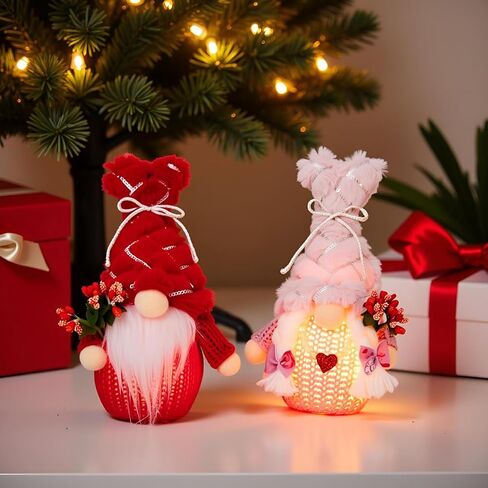 ديكور عيد الحب التماثيل القطيفة مع الأضواء، هدية عيد الحب للزوجين للنساء، زخرفة صينية ذات طبقات على شكل طاولة قزم in Kuwait