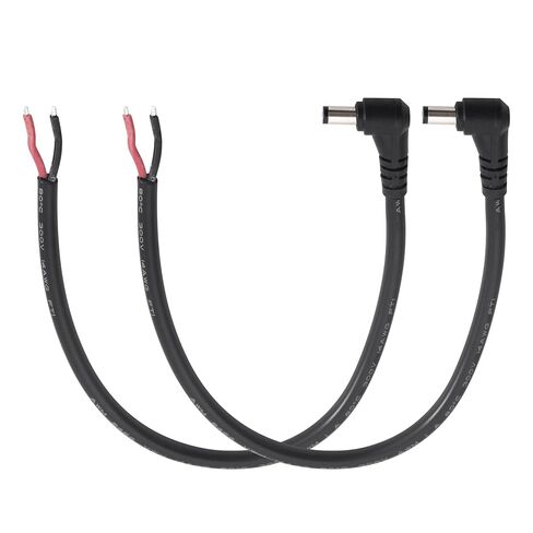 2PCS 3FT 14AWG 15A 12V Right Angle DC Power Pigtails Cable, 5.5mm x 2.1mm Male Barrel Jack Plug to Bare Wire Open End Repair Cable for CCTV Security Camera,DVR,LED Strip Light in Kuwait