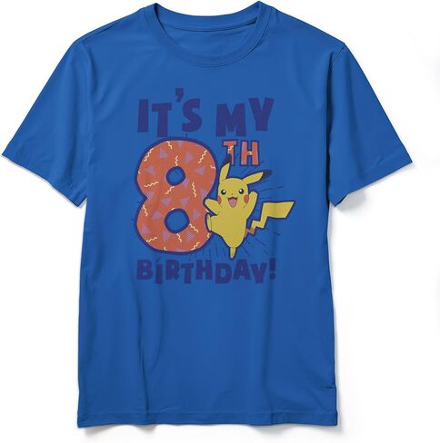 Boys Pokémon Birthday T-Shirt - 8th Birthday Pikachu It's My 8th Birthday Shirt, Graphic Tee, Official Pokémon Shirt Royal Blue in Saudi Arabia