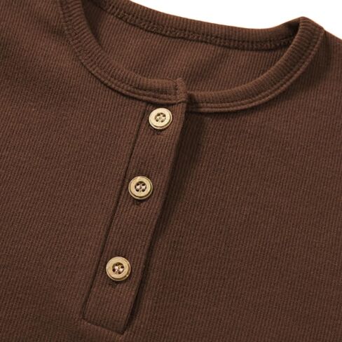 قميص Ohrwurm للأطفال الصغار Henley قميص قطني مضلع ناعم ومسامي بأكمام طويلة مع زر لعمر 2-7 سنوات in Saudi Arabia