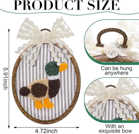 Blulu Vintage Mallard Duck Decor Duck Nursery Decor Framed Wall Art with Bow Rustic Cottagecore Hunting Decorations Farmhouse Hanging Artwork for Bedroom in Saudi Arabia