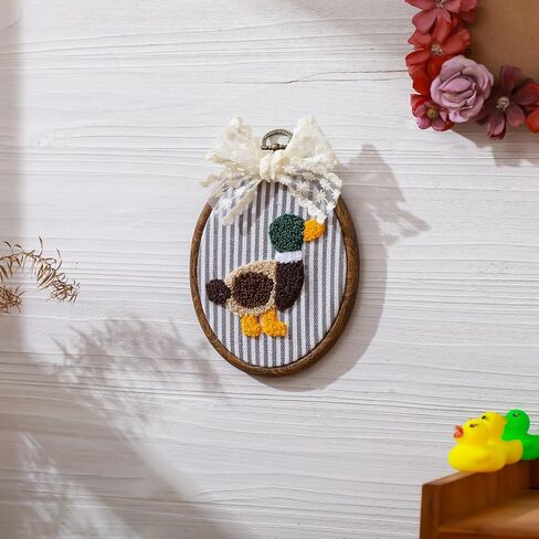 Blulu Vintage Mallard Duck Decor Duck Nursery Decor Framed Wall Art with Bow Rustic Cottagecore Hunting Decorations Farmhouse Hanging Artwork for Bedroom in Saudi Arabia