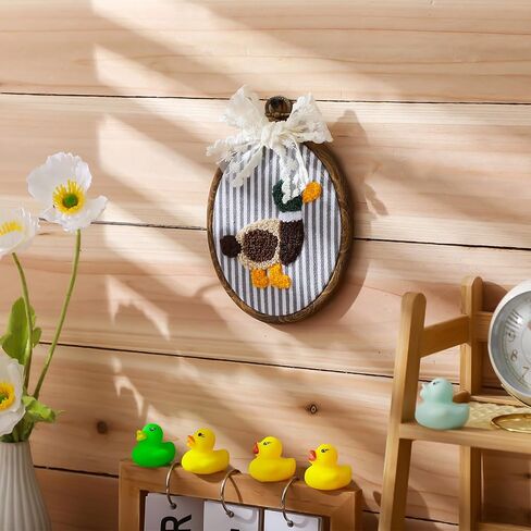 Blulu Vintage Mallard Duck Decor Duck Nursery Decor Framed Wall Art with Bow Rustic Cottagecore Hunting Decorations Farmhouse Hanging Artwork for Bedroom in Saudi Arabia