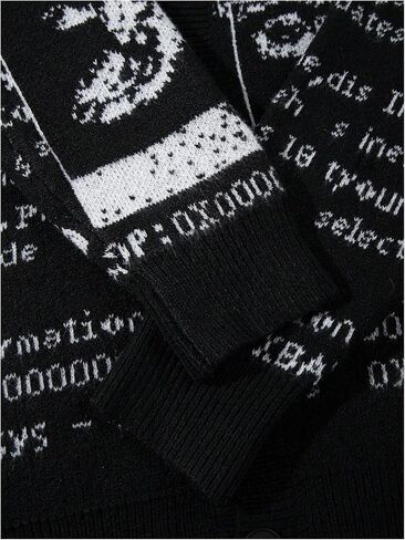 Men's Grunge Cardigan Sweater Letter Graphic Vintage Cardigan Long Sleeve Button Down Oversized Knitted Outerwear in Saudi Arabia
