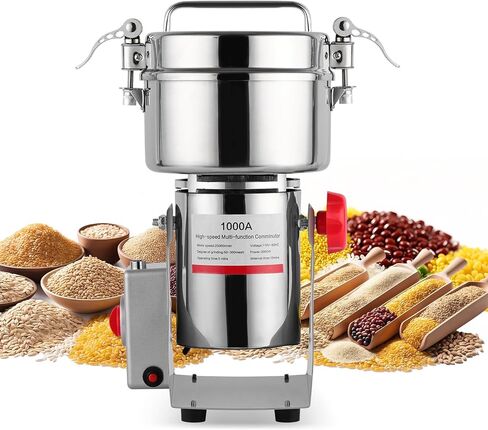 Electric Grain Mill Grinder, 800g Stainless Steel Grain Mill, 2400W High Speed Commercial Grinder Machine, Pulverizer Spice Grinder Herb Grinder for Dry Grains Cereals Coffee Corn Pepper, Swing Type in Kuwait