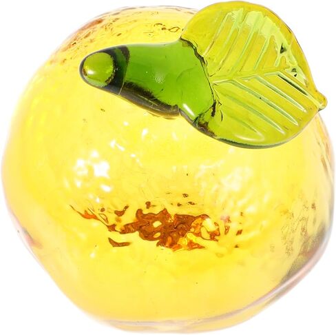 Realistic Glass Orange Figurine Fruit Ornament Decorative Desktop Statue for Kitchen Christmas and Holiday Fruit Decor Simulation Fruit for Home and Office Decoration in Saudi Arabia