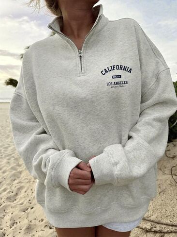 Fall Womens Zip Up Hoodies Fleece Oversized Sweatshirts Fashion Outfits Sweaters Winter Clothes in Saudi Arabia
