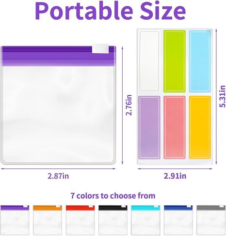 Mini Zipper Pouch Set–14 Small Reusable Clear Zip Lock Bags with Writable Labels for Travel,Medicine,Makeup,Pills,Tiny Cosmetic Organizer Pouches for Purse,Office,Plastic Storage in Saudi Arabia