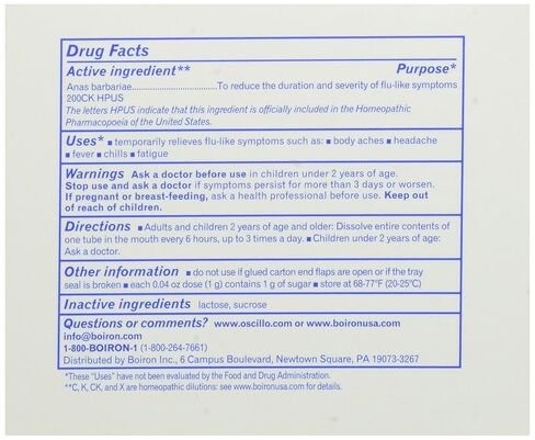 Boiron Oscillococcinum Homeopathic Medicine for Flu-Like Symptoms 30 Tablets Pack of 1 in Saudi Arabia
