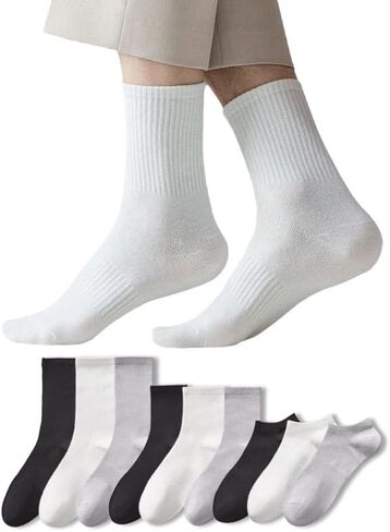 5 Pairs Cotton Socks - Casual Athletic Gym Lightweight Thin Crew Socks for Men and Women - Aesthetic in Saudi Arabia