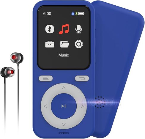 64GB MP3 Player with Bluetooth,Bluetooth MP3 Player,Portable HiFi Lossless Sound MP3 Player with Speaker, Voice Recorder,Equalizer for Sports Running,Micro SD Card up to 128GB(Earbuds Included) in Kuwait