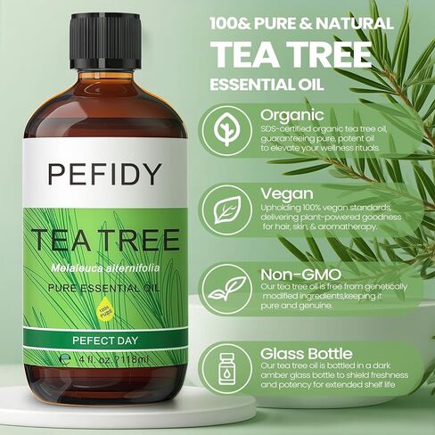 Tea Tree Oil 4 Fl Oz/118 ml 100% Natural Tea Tree Essential Oil for Skin,Foot,Hair,Scalp,Cleaning,Body, Aromatherapy in Saudi Arabia