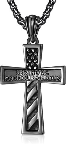 ADMETUS Cross Pendant Necklace, Protection Jewelry Religious Gifts for Men with 2.5mm 22"+2" Rolo Chain in Saudi Arabia