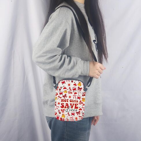 Firefighter Gift for Her Fire Academy Graduation Gift Hot Girls Save Lives Crossbody Bag for Female Firefighter Fire Wife in Saudi Arabia