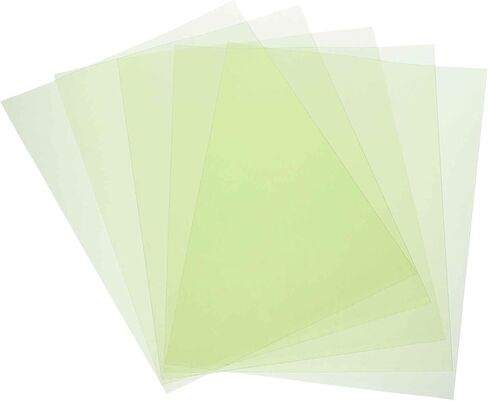 MECCANIXITY 5 Pcs Colored Plastic Sheets, A4 Transparent Amber Film Color Correction Gel Light Filter Waterproof 11.7 x 8.3" Sheet for DIY Crafts,LED Lighting,Photo (Green) in Saudi Arabia