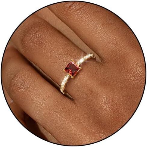 Birthstone Gold Rings for Women Non Tarnish 14K Gold Plated Stackable Cubic Zirconia Thumb Rings Dainty Cute Emerald Eternity Band Pinky Ring Engagement Wedding Promise Rings Jewelry Gifts in Saudi Arabia