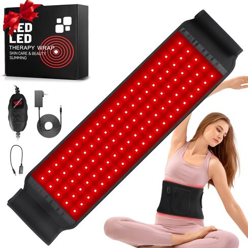 حزام العلاج بالضوء الأحمر مع 105 خرزات LED 3 في 1 مطورة، جهاز العلاج بالضوء الأحمر للخصر والركبتين والكتف والساقين، العلاج بالضوء الأحمر لتقليل التهاب الجسم 660 نانومتر و850 نانومتر in Saudi Arabia